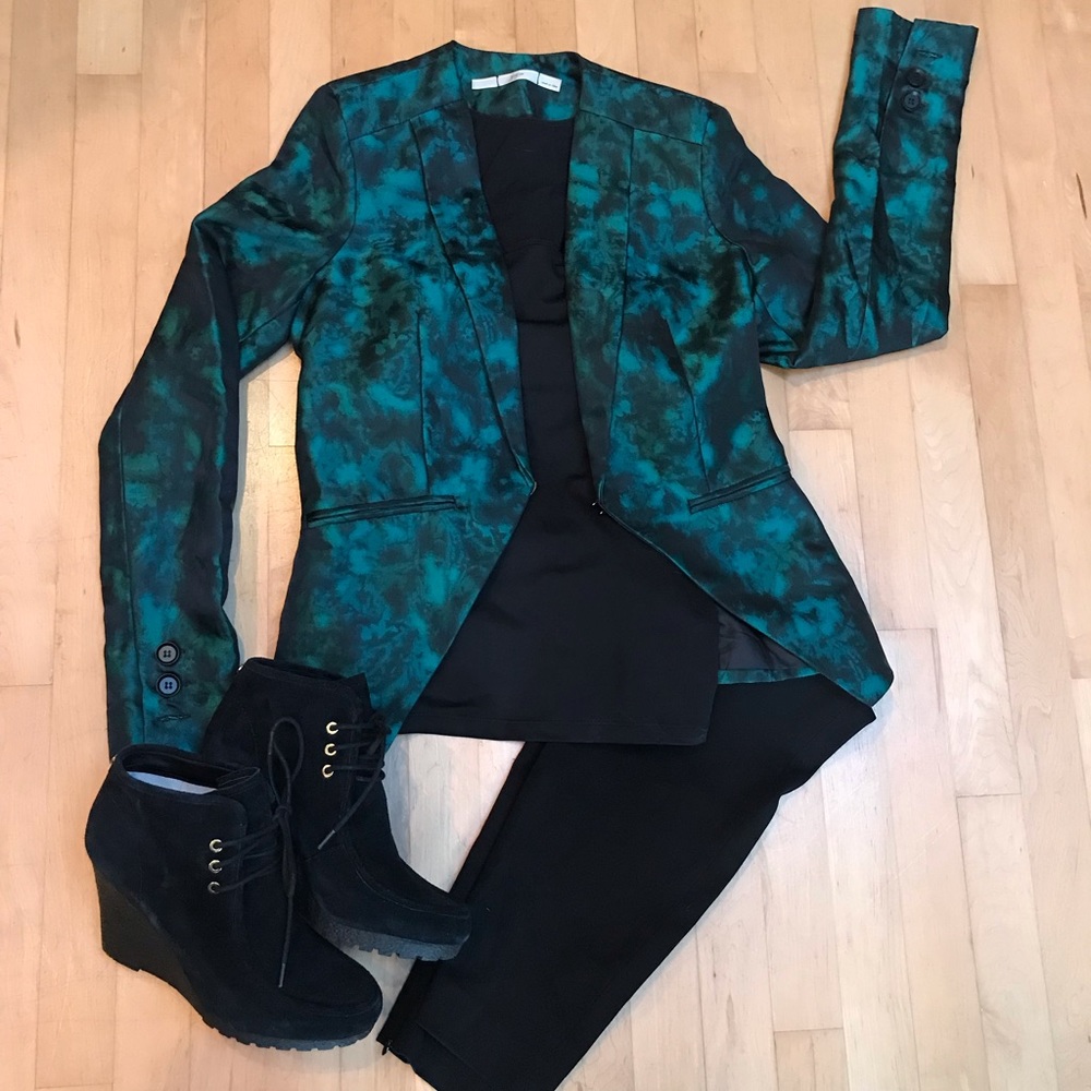 Green marbled Gibson tuxedo cut blazer XS
